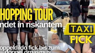 Shopping Tour endet in riskantem TAXI FICK | Doppeldildo Action bis zum Doppel Orgasmus von Lara-CumKitten